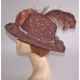 BROWN SPARKLING COWBOY HAT OSTRICH PLUME CHURCH DERBY HAT  eb-43704696